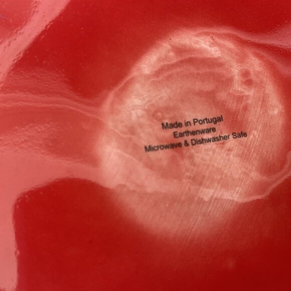 Earthenware Pitcher Made in Portugal Red and White Farmhouse Cottage Country - Picture 10 of 10